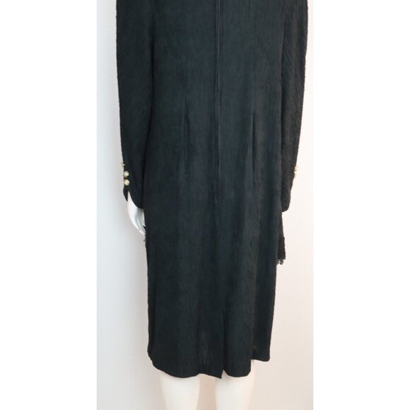 Robert Too Vintage 80s Women's Dress Size 10 Black Textured Long Sleeve - Picture 9 of 11